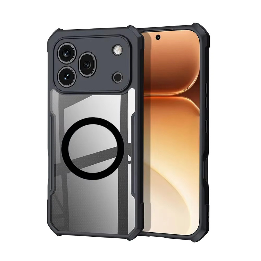 Robuste transparente Handyhülle mit magnetischer Autohalterung für Honor 600 Pro 600 Lite 400 Smart, Stoßschutz mit Vier-Ecken-Design - Bild 2