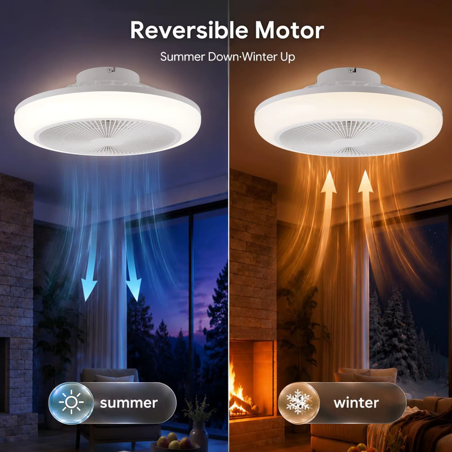 IRALAN Deckenventilator mit LED-Licht in Weiß, modern und dimmbar mit Fernbedienung - Bild 4