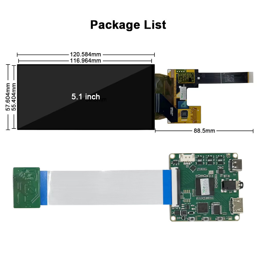 Wisecoco 5,1 Zoll Flexibles OLED-Display mit Touchscreen, Biegbarer AMOLED-Bildschirm 720x1520 HD MIPI für Raspberry Pi und DIY-Projekte - Bild 5