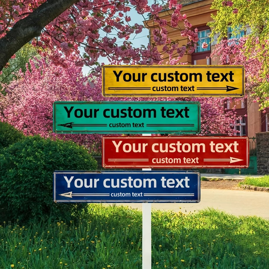 Personalisierbares Vintage-Straßenschild aus Metall von Hello Young, mehrfarbig, B/H: 40,6 x 10,2 cm - Bild 2