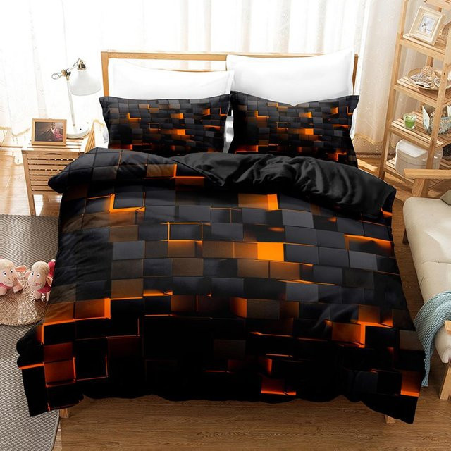 3-teiliges Bettwäscheset Binchi Outdoor Product mit rotem Gittermuster in Rot und Schwarz, bestehend aus 1x Bettbezug und 2x Kissenbezug aus Mikrofaser, B/H: 260 x 228 cm - Bild 1