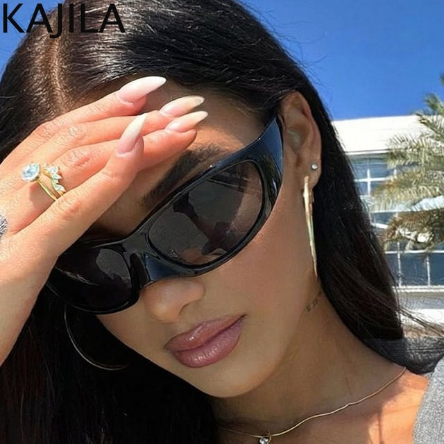Kajila Sonnenbrille Wrap, Vollrand, Schwarz, Damen, Kunststoff - Bild 1