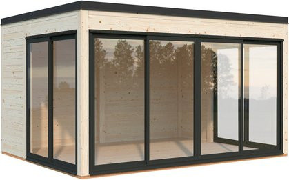 Palmako Gartenhaus Serena Slide aus Fichtenholz mit Pultdach in Natur, B x T x H: 420 x 320 x 250 cm - Bild 1