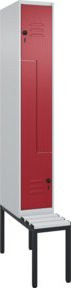 C+P Z-Spind Classic PLUS Sitzbank mit 2 Fächern und Sicherheits-Drehriegel, Kunststoff-Sitzfläche, B/T/H: 212,0 x 30,0 x 81,5 cm - Bild 1