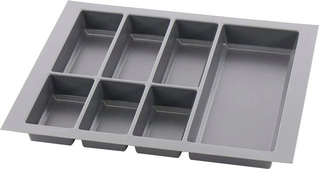 Agoform Besteckeinsatz Classico aus Kunststoff in Schiefergrau, B/T/H: 49,0 x 45,5 x 5,05 cm, kürzbar - Bild 1