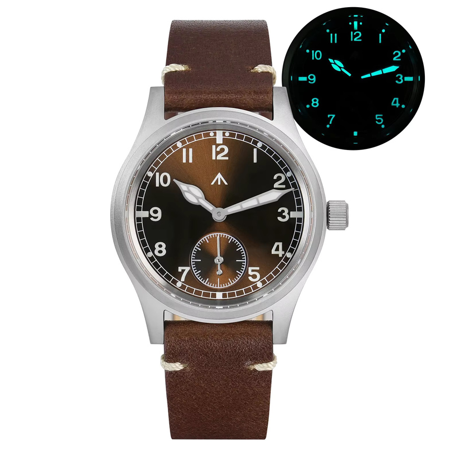 Militado Herrenuhr, Quarz, Edelstahl, Saphirglas, 36 mm, Leder, Schwarz - Bild 7