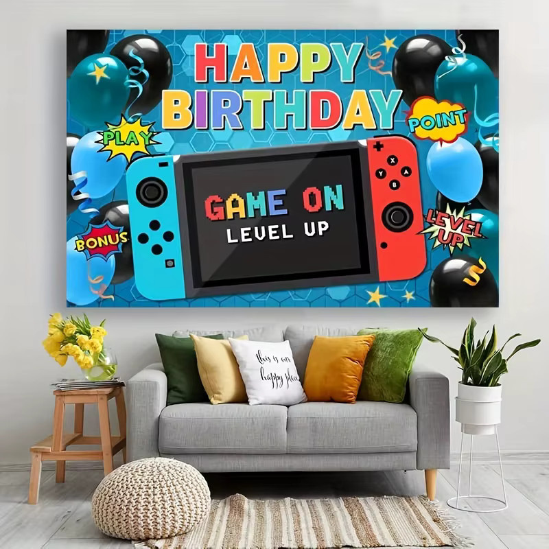 Blaues Alles Gute zum Geburtstag Banner aus Papier als moderne Party Dekoration für deine Wandgestaltung - Bild 2