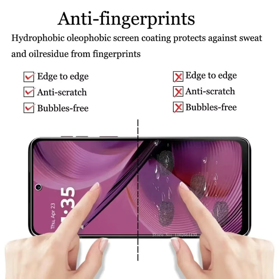 Displayschutzfolie aus gehärtetem Glas für Motorola Moto G56 G55 G54 G53 Serie, transparent, 9H kratzfest und hüllenfreundlich - Bild 2