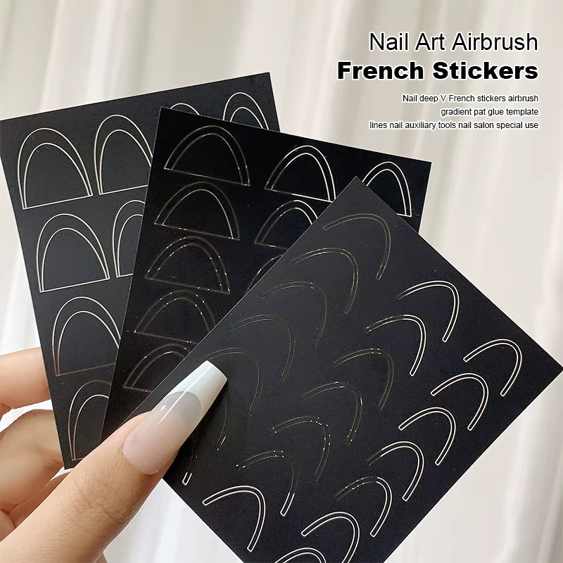 KANIU French-Tip-Nagelsticker, selbstklebende Mehrfach-Kurven-Schablonen - Bild 3