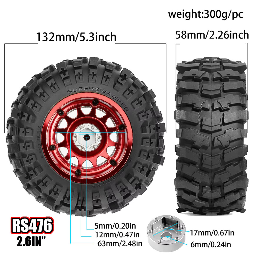 TIMEA RC Metallräder und Offroad-Kletterreifen, Zubehör - Bild 3