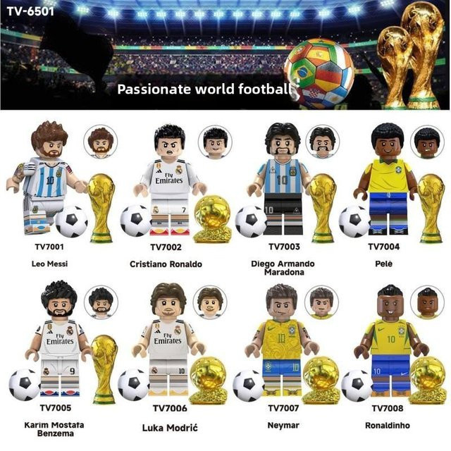 DewBloom Globale Fußball-Pokalfiguren, DIY-Montage, Kunststoff, Bunt / Mehrfarbig - Bild 1