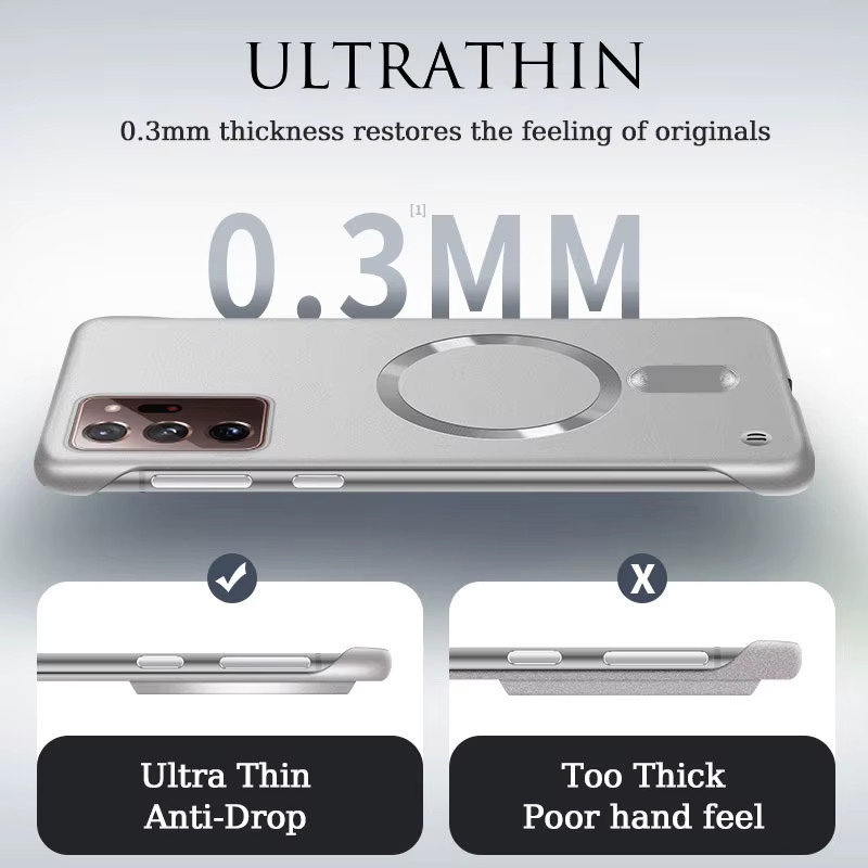 Lucky Ring Magnetische Handyhülle für Samsung Note 20 Ultra und Note10 Plus, matte stoßfeste PC-Abdeckung mit Metallbeschichtung und Magsafe-Kompatibilität, Schwarz/Gold - Bild 3