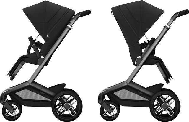 Maxi-Cosi Fame Kombi-Kinderwagen in Schwarz mit Federung und Schwenkrädern - Bild 1