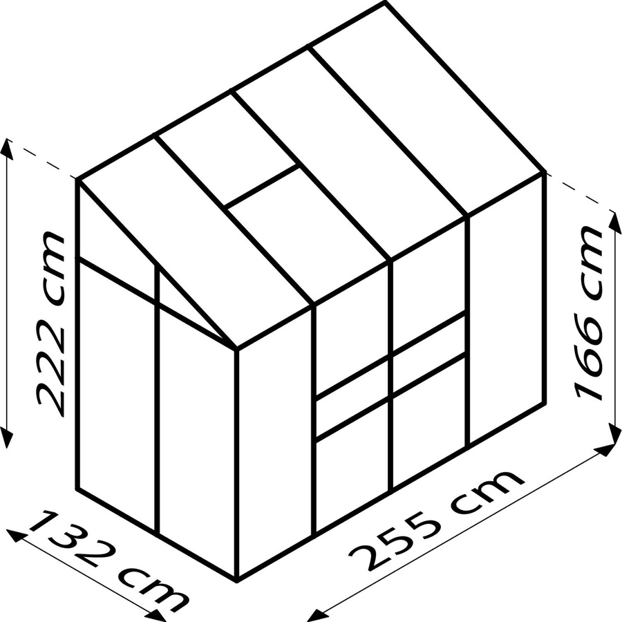Vitavia Anlehn-Gewächshaus Ida 3300 in Schwarz mit 3,3 m² Fläche und 3 mm ESG-Glas - Bild 1