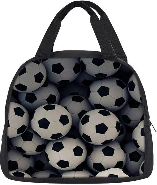 Isolierte Lunchtasche mit Fußball-Aufdruck von Fancy Style Studio in Schwarz - Bild 1