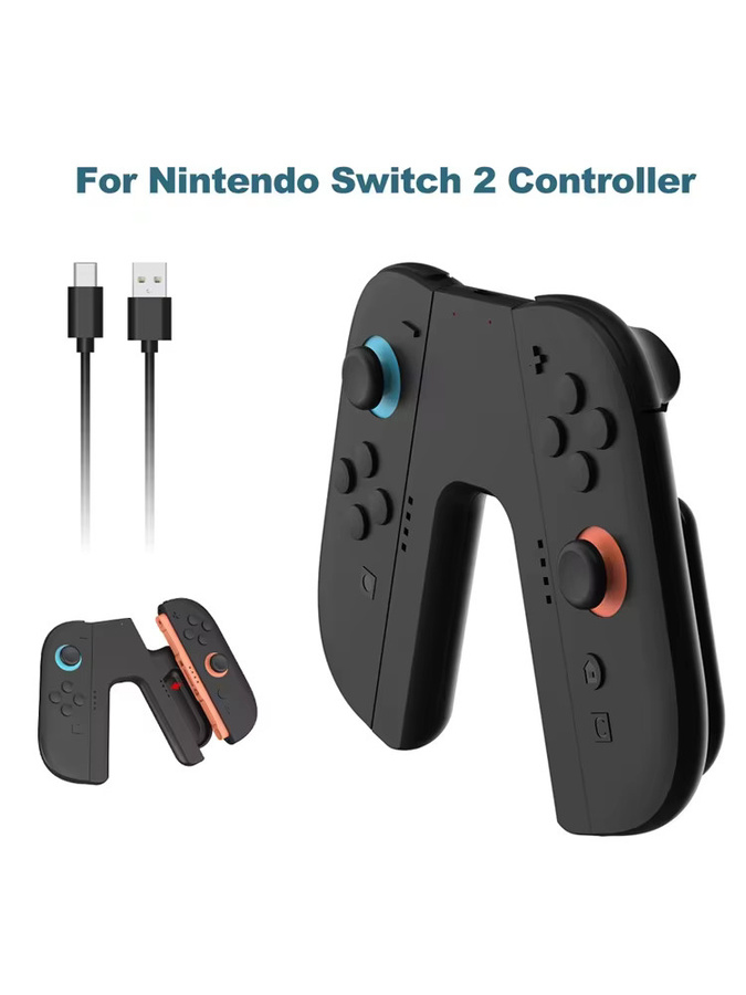 Ladestation und tragbare Halterung für Nintendo Switch 2 Joystick-Controller in Schwarz - Bild 4