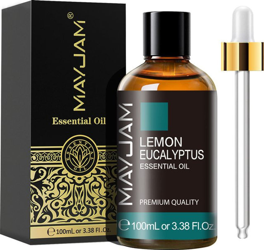 MAYJAM Ätherisches Öl Zitronen-Eukalyptus mit Pipette, 100 ml, Braunes Glas, für Luftbefeuchter und Diffusoren - Bild 1