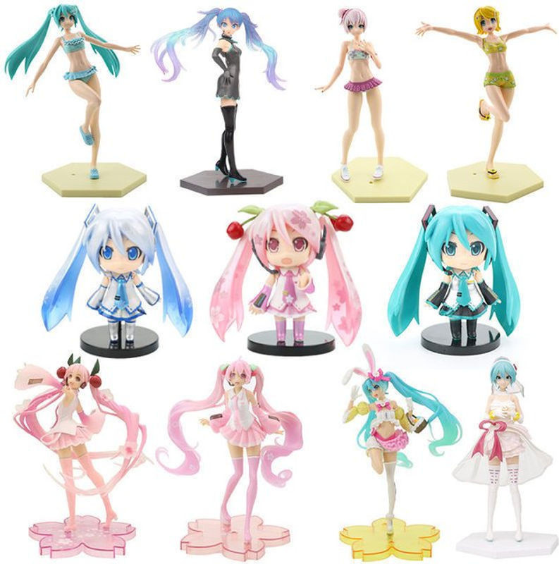 Bandai Hatsune Miku Sakura Action Figure Rosa Floral Motiv aus Kunststoff - Bild 1