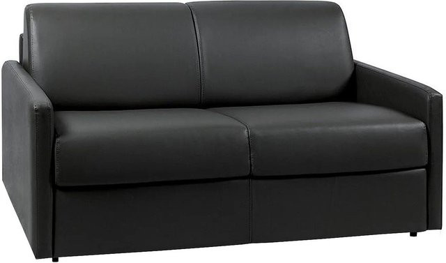 Vente-unique Schlafsofa Calife in Schwarz mit Polsterrahmen und Kunstlederbezug - Bild 1