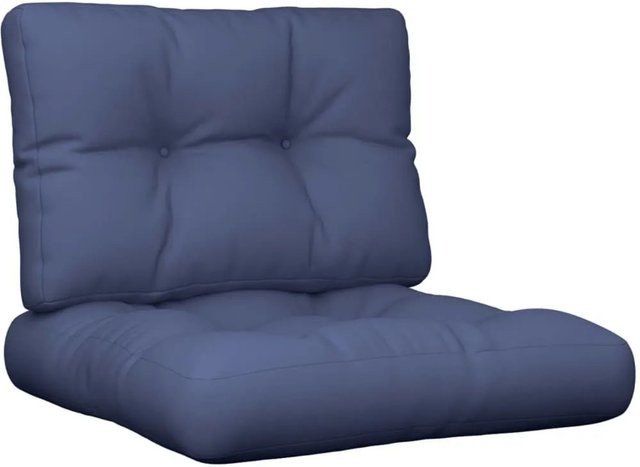 vidaXL Palettenkissen Set aus 2 Stück in Marineblau, UV-beständig und wasserabweisend aus Polyester, B/T: 50 x 50 cm - Bild 1