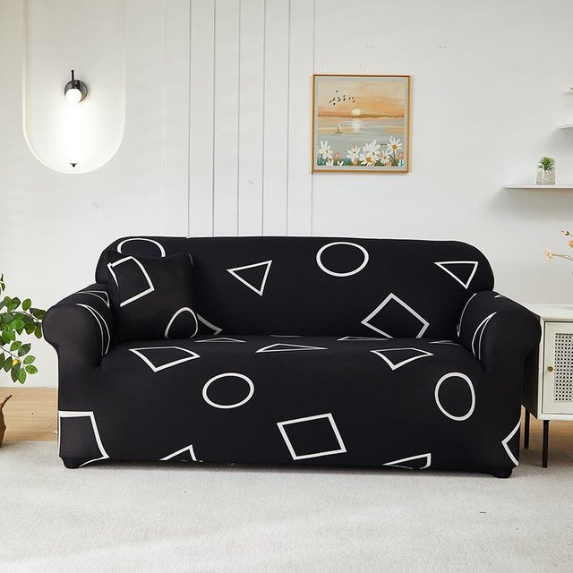Universal-Sofabezug Warmth Home mit Grafikprint, hochelastisch, Multicolour/Schwarz, Breite: 235-300 cm - Bild 1