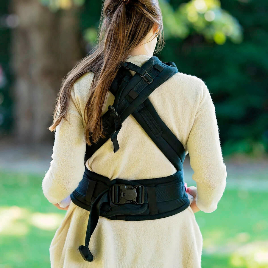 Hoppediz Nabaca Basic-Set Babytrage Buckle Carrier aus Baumwolle in Schwarz - Bild 3