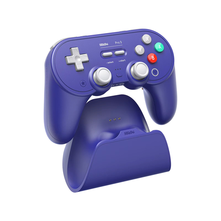 8BitDo Pro 3 Bluetooth-Gamepad kabelloser Gaming-Controller für Nintendo Switch und PC mit TMR Joysticks und austauschbaren Tasten in Blau oder Lila - Bild 3