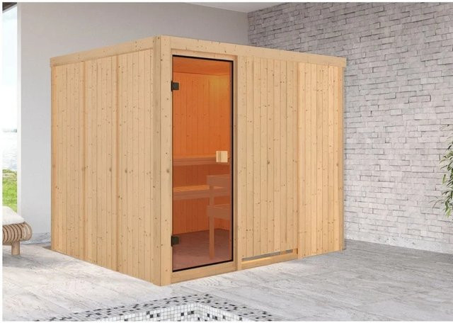 Karibu Innensauna Celine aus Fichtenholz in Braun ohne Ofen B/T/H: 216 x 181 x 192 cm - Bild 1