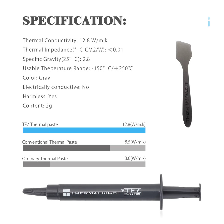Thermalright TF7 Wärmeleitpaste Ultra-Performance mit 12,8 W/mk, 2 g - Bild 4