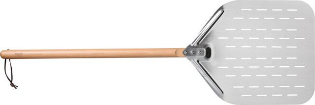 GRILLMEISTER Pizza-Set aus Edelstahl und Holz bestehend aus Pizzaschieber, klappbarem Pizzaschieber, Pizzaschneider und Pizzaofen-Bürste in Silber - Bild 1