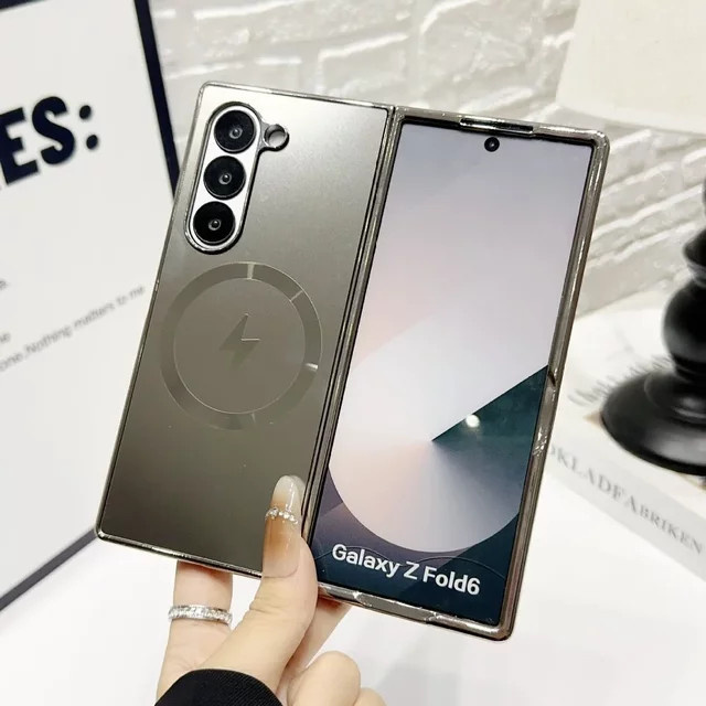MagSafe Magnetische Hard Shell Schutzhülle für Samsung Galaxy Z Fold 7 6 5 4 3 in Weiß oder Grau - Bild 1
