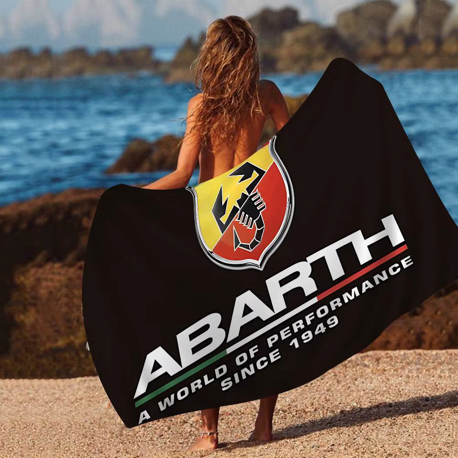 A-Abarth Mikrofaser-Strandtuch in Schwarz, schnelltrocknend und saugfähig - Bild 4