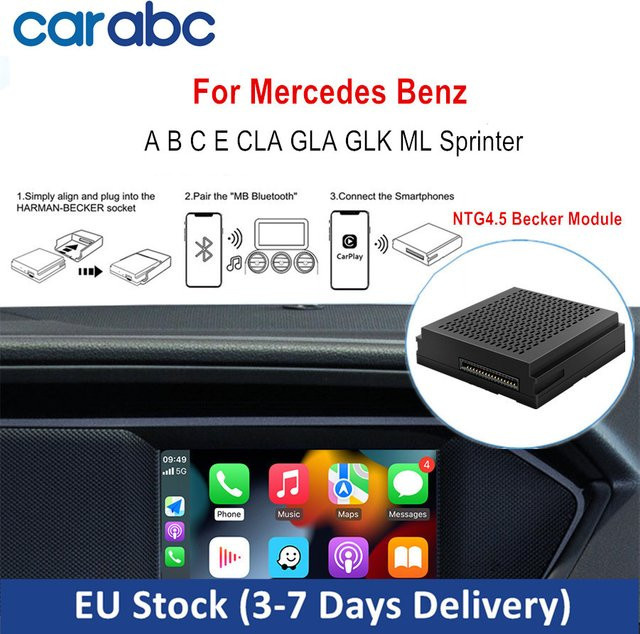 CARABC Kabelloses CarPlay und Android Auto Modul für Mercedes Benz NTG4.5 in Schwarz mit Wi-Fi und Bluetooth - Bild 1