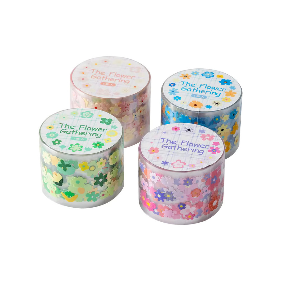Washi-Tapes mit minimalistischem Blumenmotiv in Multicolour für Journaling und Scrapbooking - Bild 2