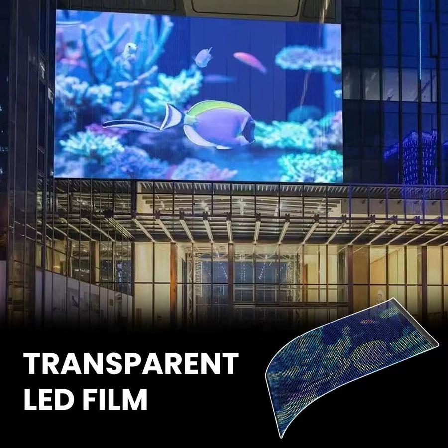 TLXT Ultratransparentes flexibles P10-LED-Display für den Innenbereich als digitales Vollfarb-Werbeglas für Einkaufszentren - Bild 3