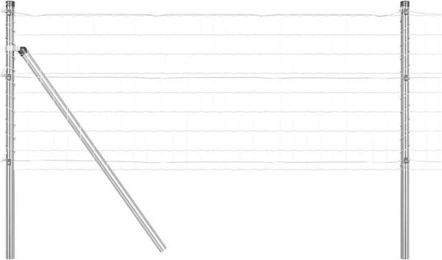 vidaXL Zaun mit Pfosten aus Stahl und PVC in Silber, Höhe: 60 cm, Länge: 25 m - Bild 1