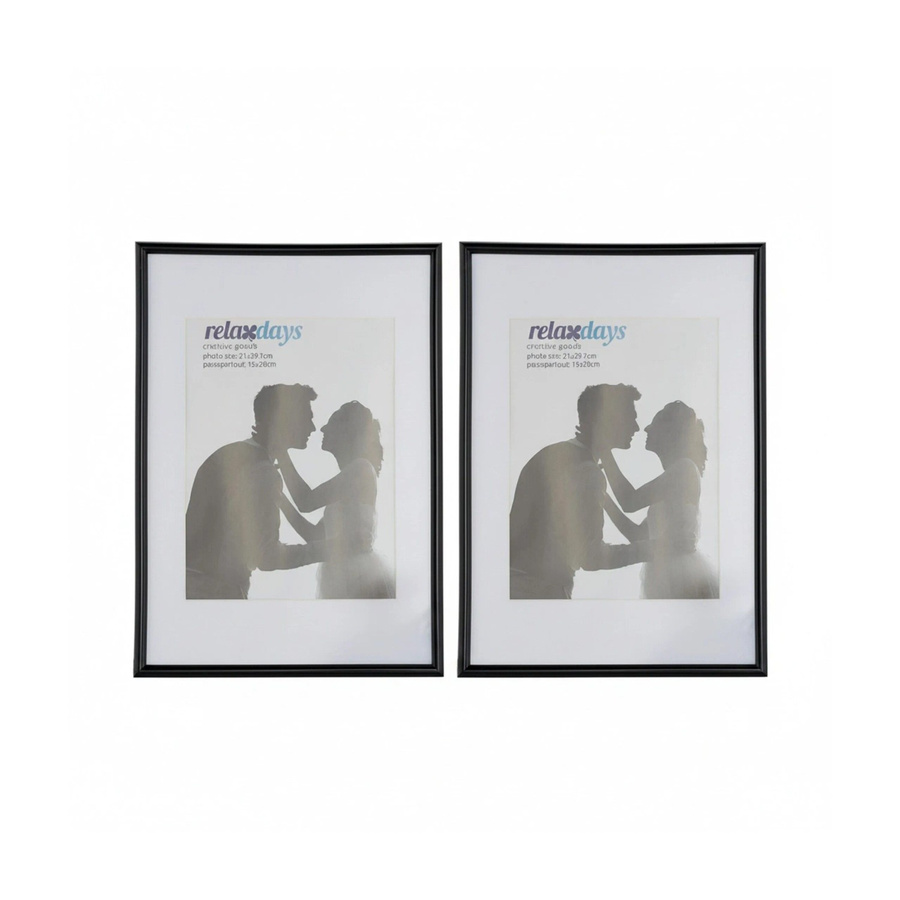 Relaxdays Bilderrahmen 2er Set A4 in Schwarz aus Kunststoff, Glas und MDF, B/H/T: 22 x 30,5 x 2 cm - Bild 2