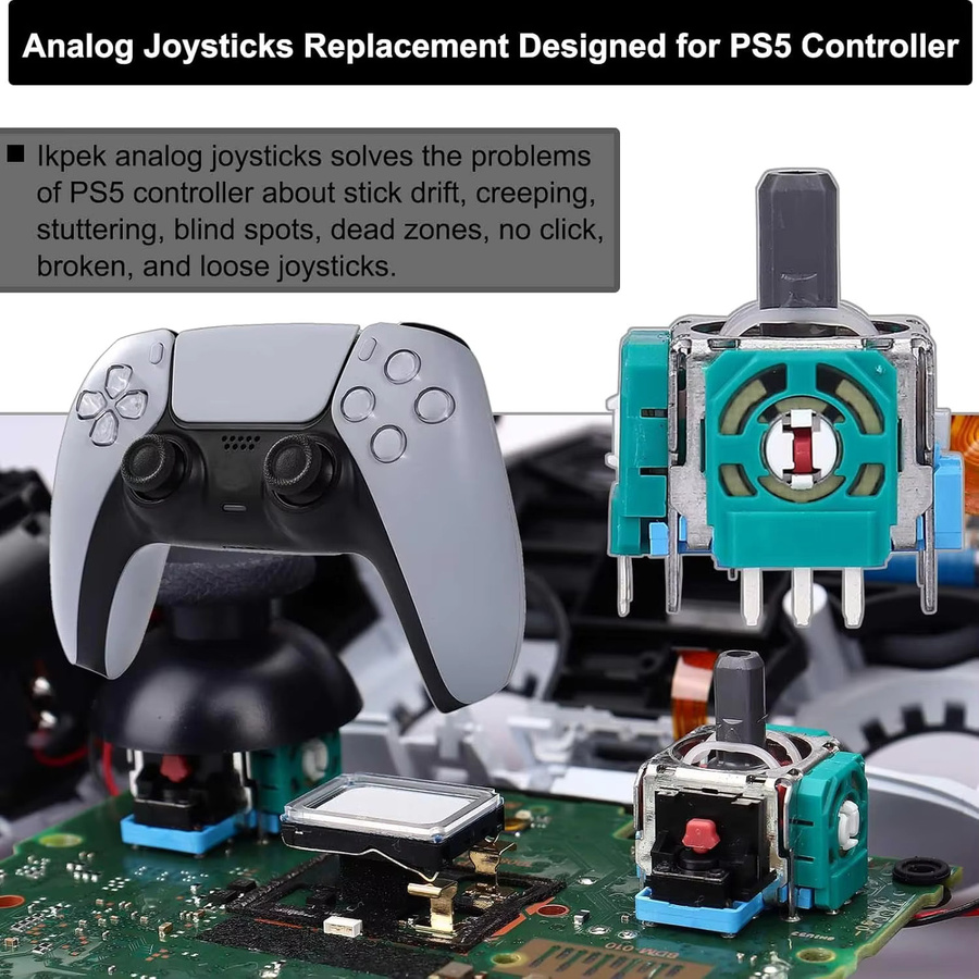 Anti-Drift 3D Thumbstick Joystick Reparatur-Set mit Schraubendreher Ersatzteile für Sony PS5 DualSense Controller 2K3 Ohm - Bild 3