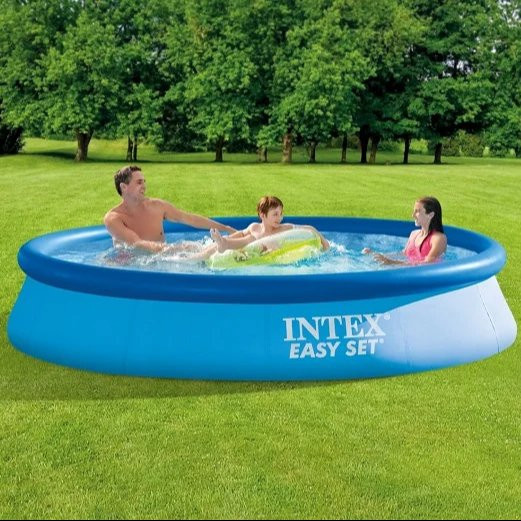 Intex Easy Set Aufblasbarer Familien-Pool für den Außenbereich, Rund, Blau, Durchmesser: 365,76 cm, Höhe: 76,2 cm - Bild 1