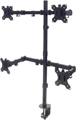 Manhattan Monitor-Tischhalterung für 4 Displays, Schwarz, Höhenverstellbar, Neigbar und Schwenkbar, für Bildschirmgrößen von 33,0 cm bis 81,3 cm (13 bis 32 Zoll) - Bild 1