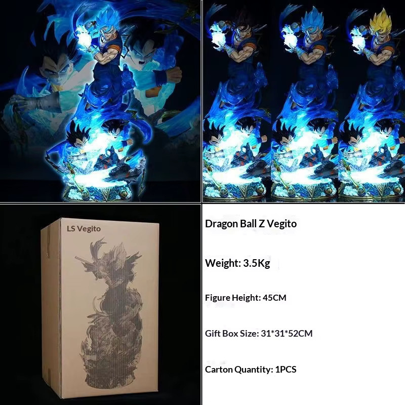 Bandai Dragon Ball Super Vegetto & Son Goku Dreiköpfige Sculpt, Ausstellungsstatue, im Dunkeln leuchtend - Bild 2