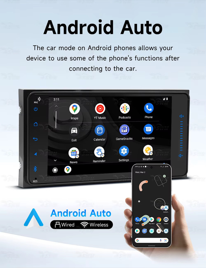 BQCC 7 Zoll Auto Stereo Multimedia Player mit CarPlay und Android Auto in Schwarz für Toyota Corolla Vios Crown Camry Hiace Previa und RAV4 - Bild 3