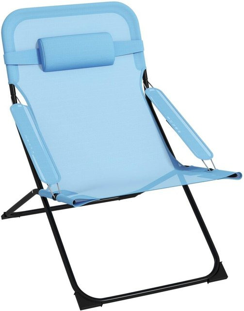 Outsunny Klappstuhl Blau mit Armlehnen aus Textilene und pulverbeschichtetem Stahl B/H/T: 91 x 96 x 69 cm - Bild 1