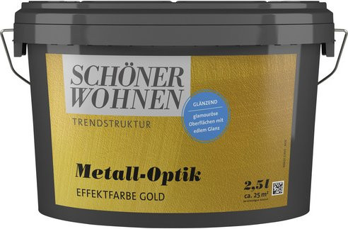 Schöner Wohnen Effektfarbe Trendstruktur in Metall-Optik, goldfarben, 2,5 l - Bild 1
