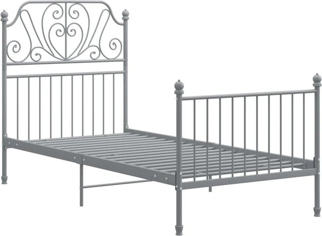 vidaXL Bettgestell aus Metall in Grau, B/T: 100 x 200 cm - Bild 1