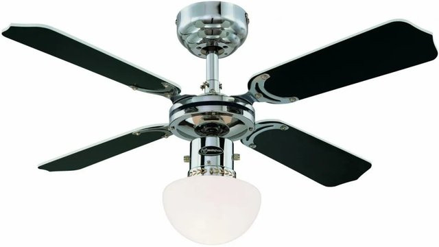 Westinghouse Portland Deckenventilator mit Beleuchtung in Silber Matt Chrom, Durchmesser: 90 cm - Bild 1