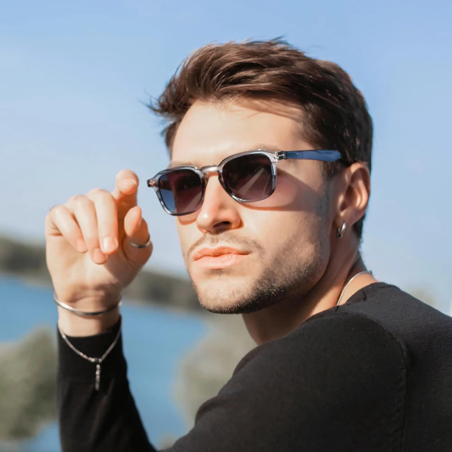 BLUEMOKY Sonnenbrille, quadratisch, Vollrand, grau, Unisex, Kunststoff - Bild 2