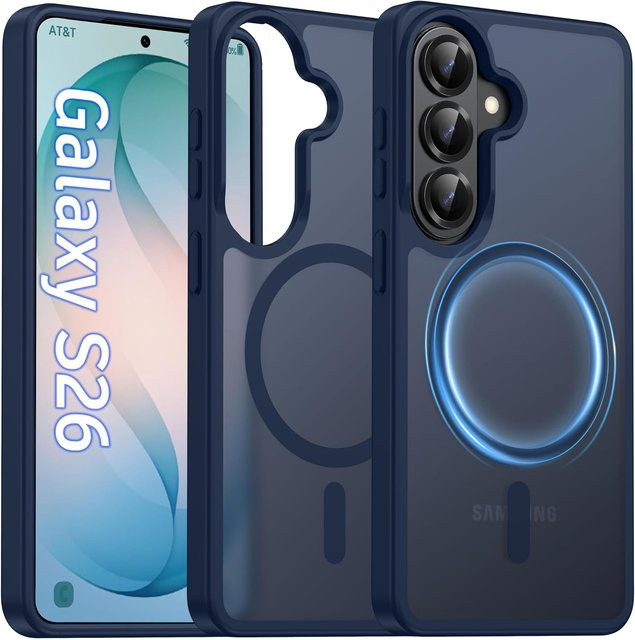 Magnetische Matte Handyhülle für Samsung Galaxy S26 Ultra S25 FE S24 Plus S23 S22 und Galaxy A-Serie A56 A36 A55 A26 A16 A06 A05 A15 A35 5G in Blau - Bild 1