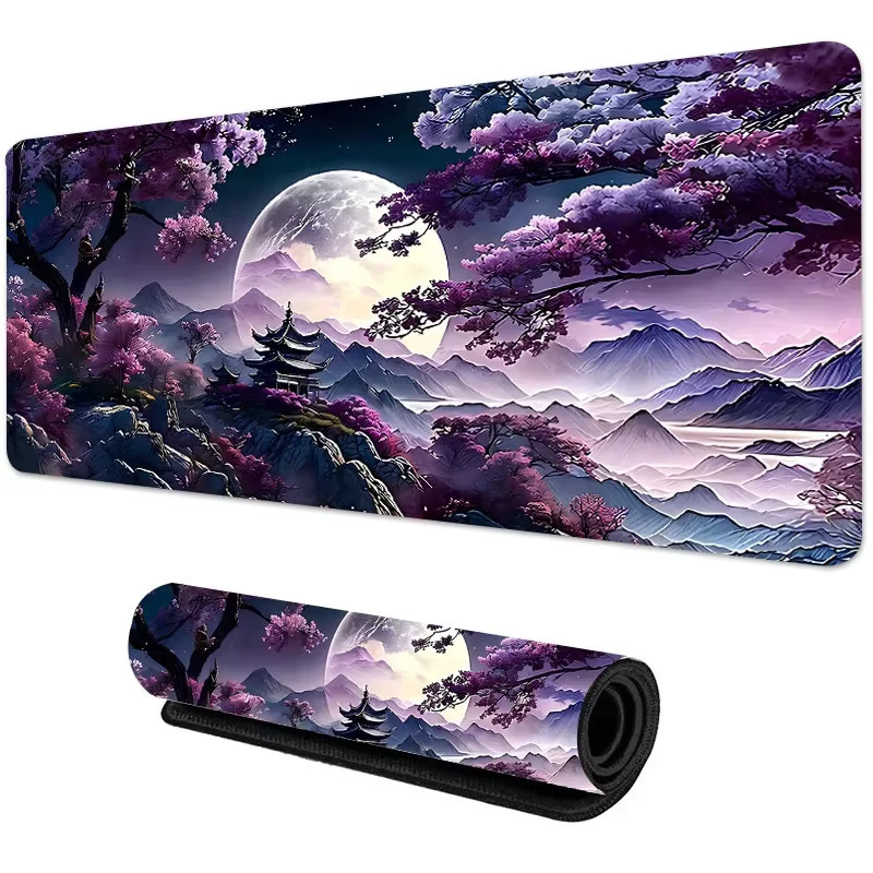 MRGLZY Sakura Scenery Ink Mauspad Schreibtischunterlage Multicolor B/T/H: 100 x 50 cm - Bild 2