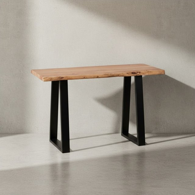 KADIMA DESIGN Konsolentisch im Landhausstil aus Akazienholz und Eisen, braun, B/T/H: 120 x 45 x 75 cm - Bild 1